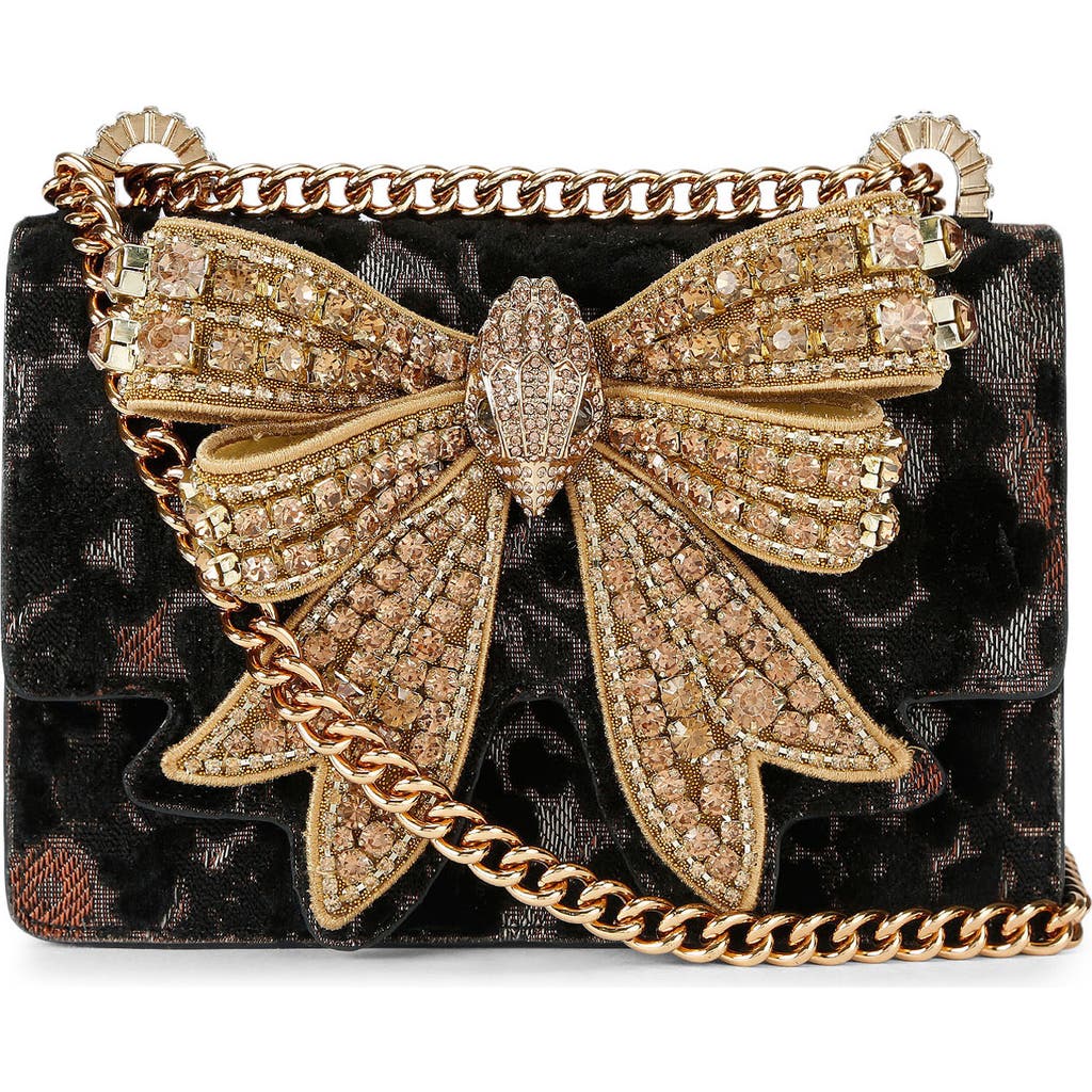 Kurt Geiger London Small Shoreditch Crystal Bow Crossbody Bag In Gray