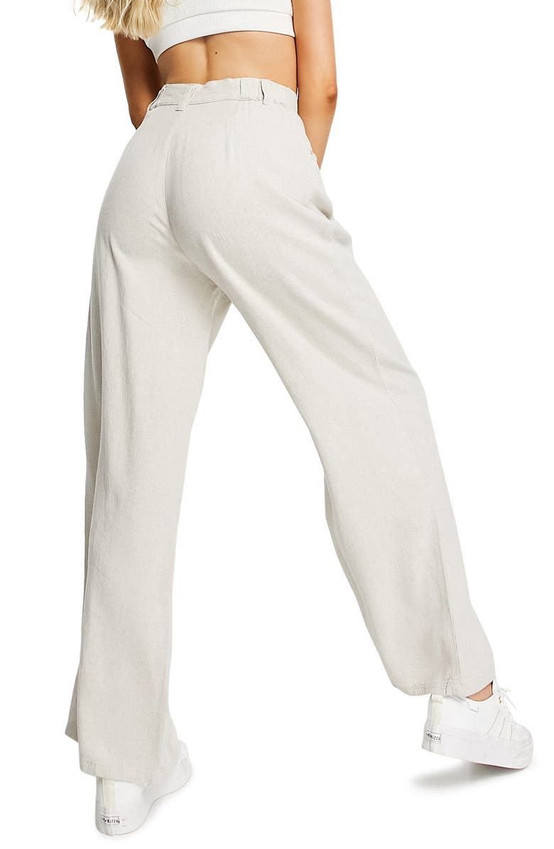 ASOS DESIGN Pleated High Waist Wide Leg Trousers, Alternate, color,