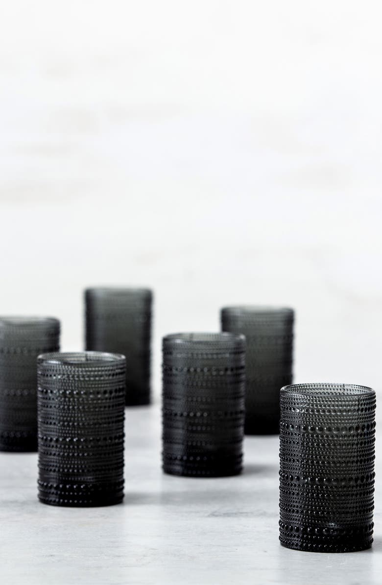 Fortessa Jupiter Set of 6 Iced Beverage Glasses, Alternate, color, Charcoal Grey