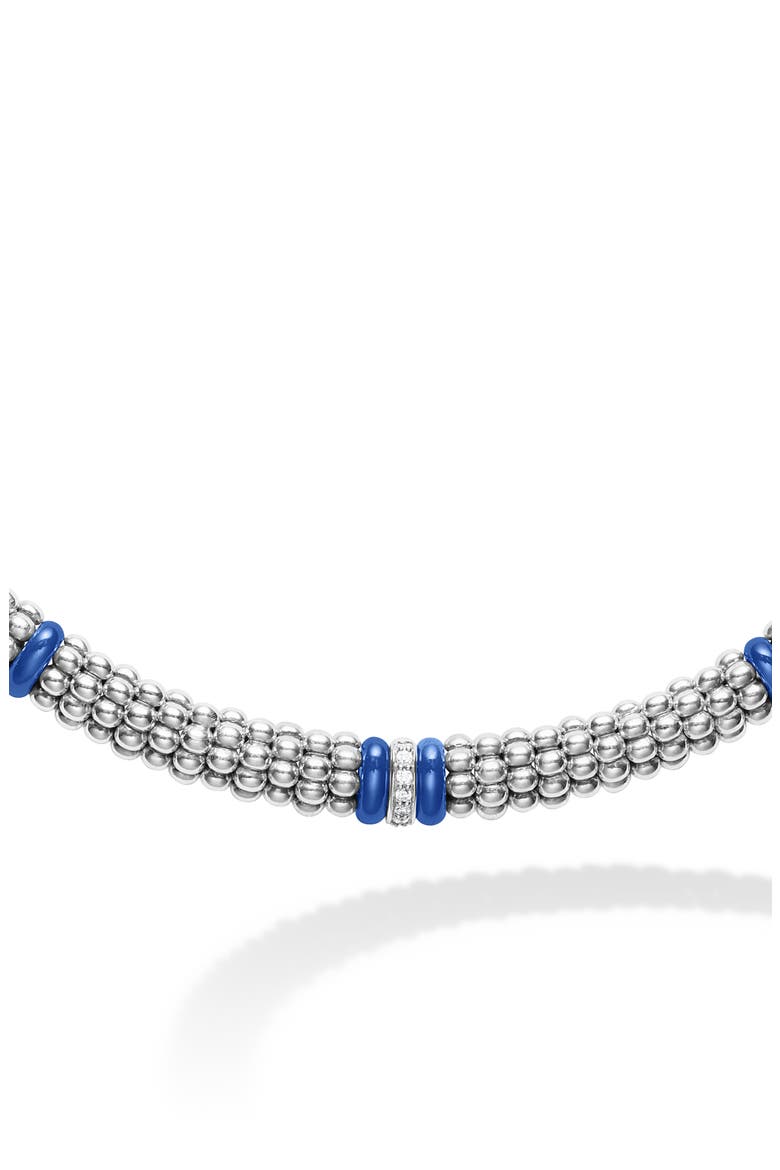 Blue Caviar Diamond Station Necklace, Alternate, color, ULTRAMARINE