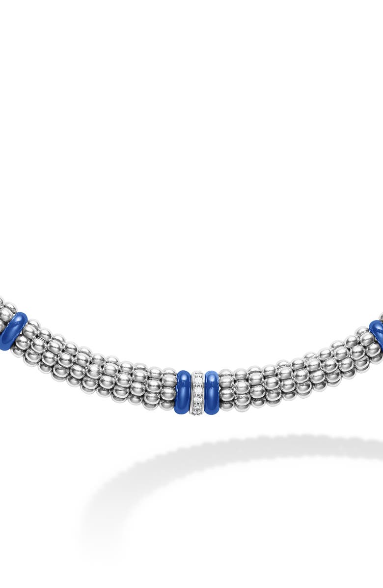 LAGOS Blue Caviar Diamond Station Necklace, Alternate, color, Ultramarine