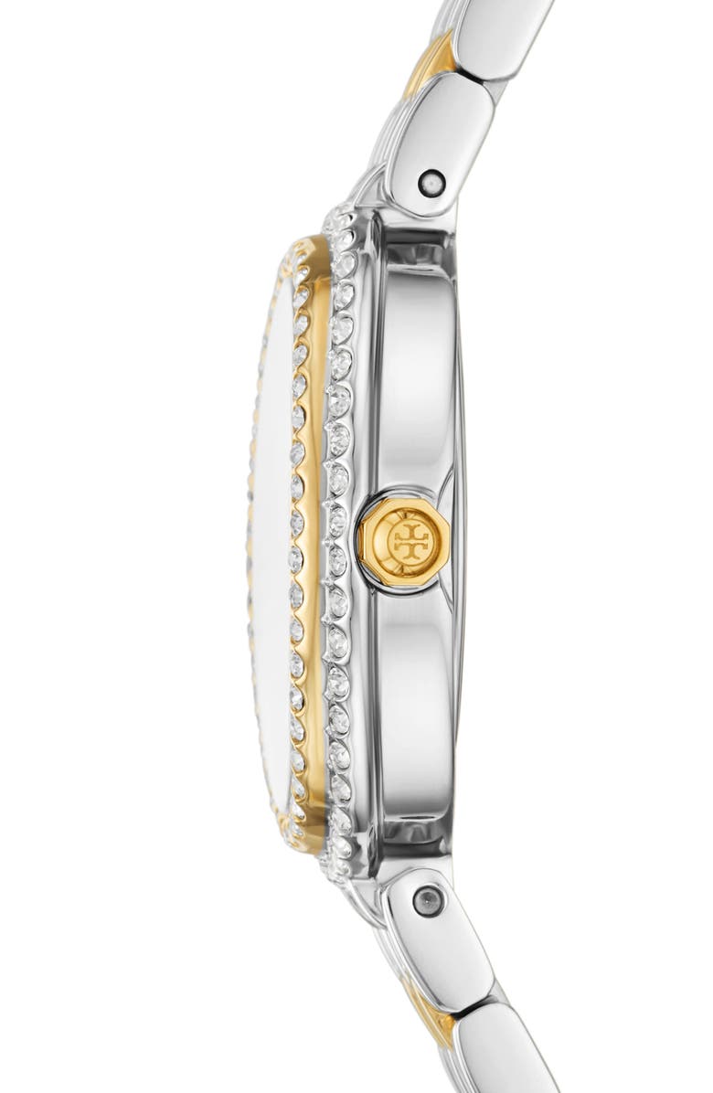 Tory Burch The Oval Two-Tone Bracelet Watch, 22mm x 28mm, Alternate, color, Two Tone