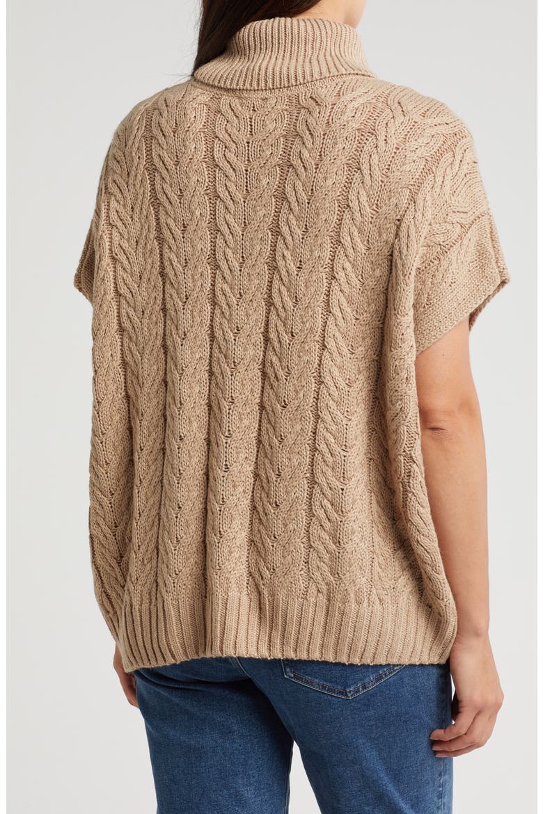 Sleeveless Turtleneck Sweater, Alternate, color, CAMEL