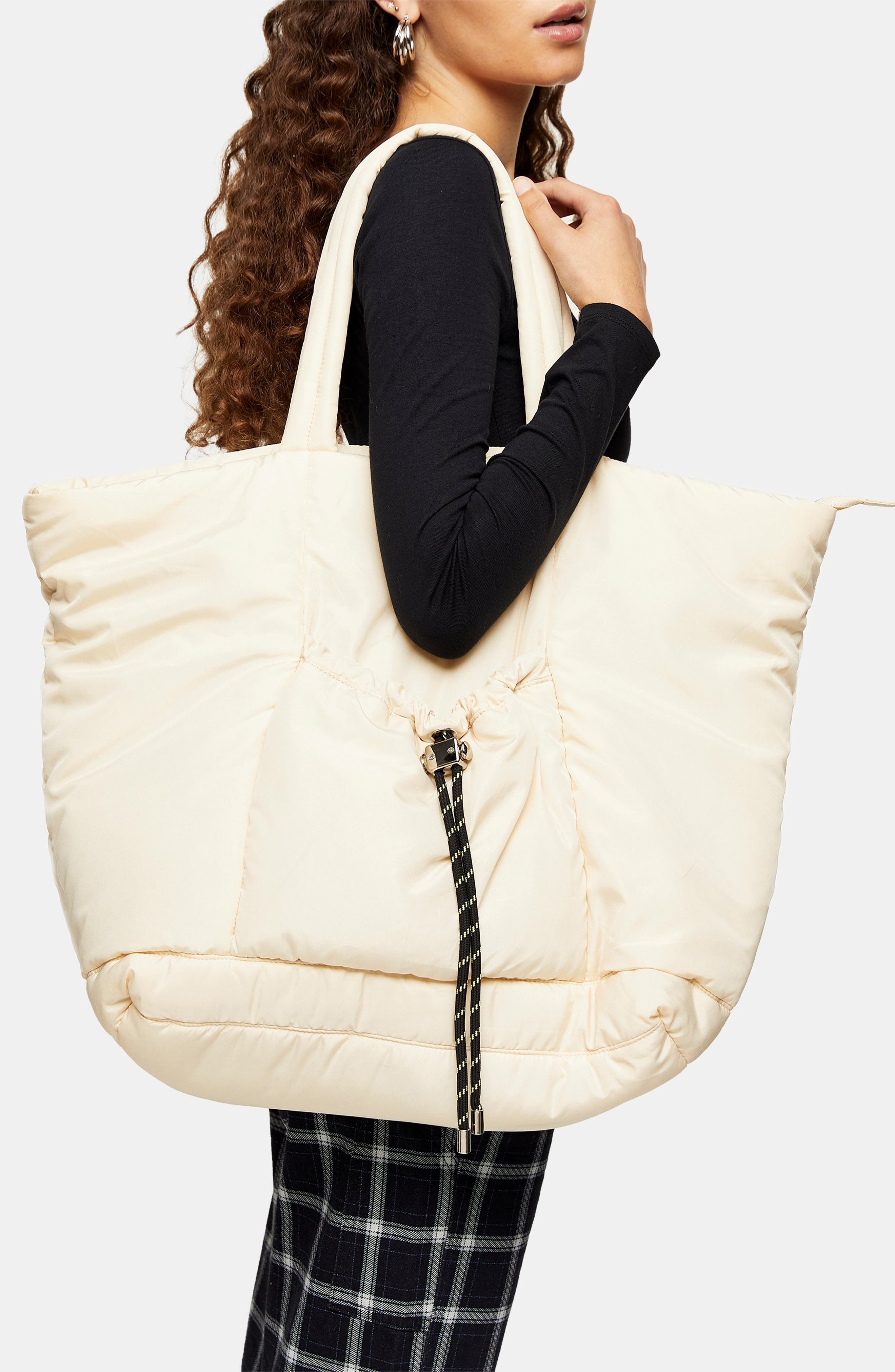 Topshop Toggle Ruched Tote Bag, Alternate, color, 