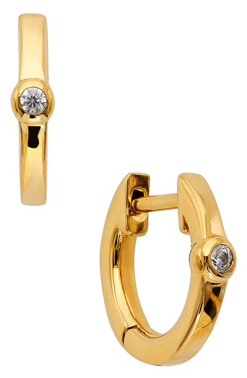 Cubic Zirconia Huggie Hoop Earrings
