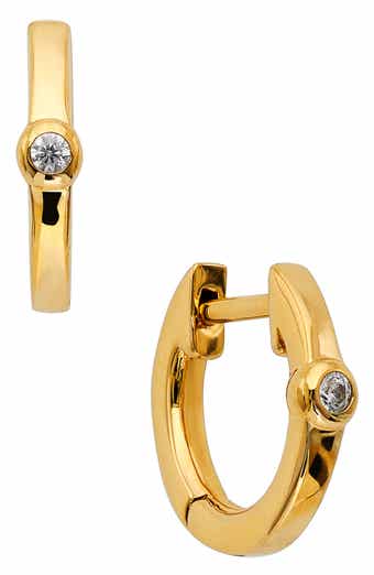 Cubic Zirconia Huggie Hoop Earrings
