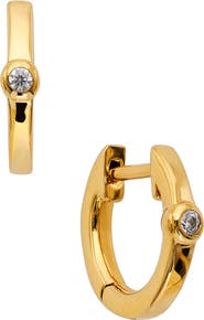 AJOA Cubic Zirconia Huggie Hoop Earrings