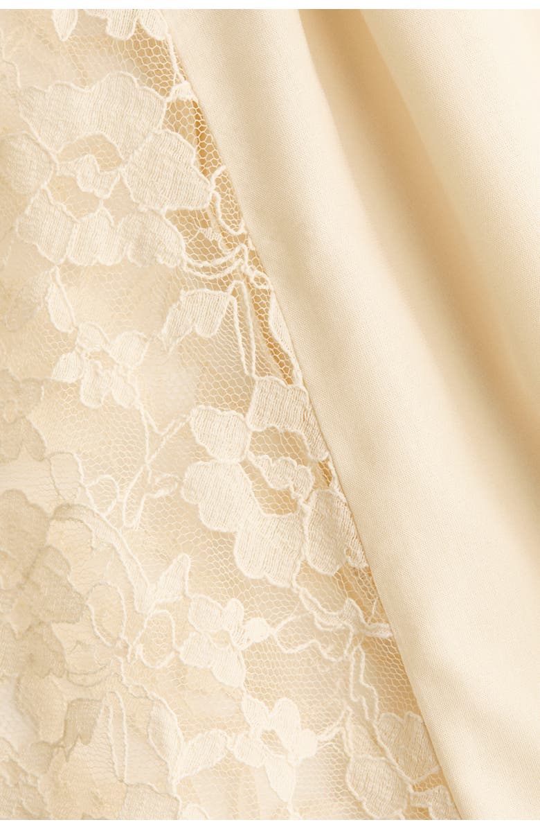 H&M Lace-panel Viscose Skirt, Alternate, color, Cream