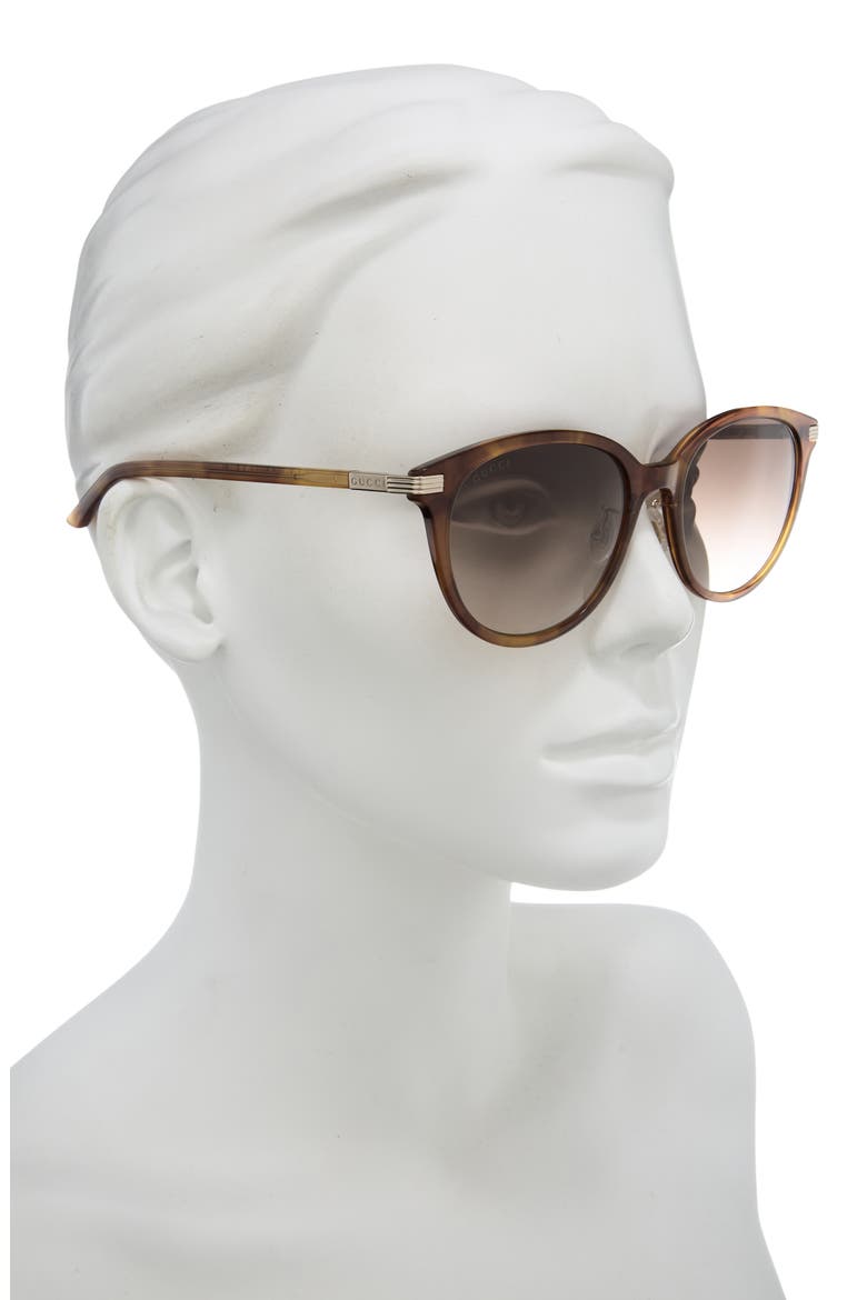 55mm Gradient Polarized Round Sunglasses, Alternate, color, HAVANA HAVANA BROWN