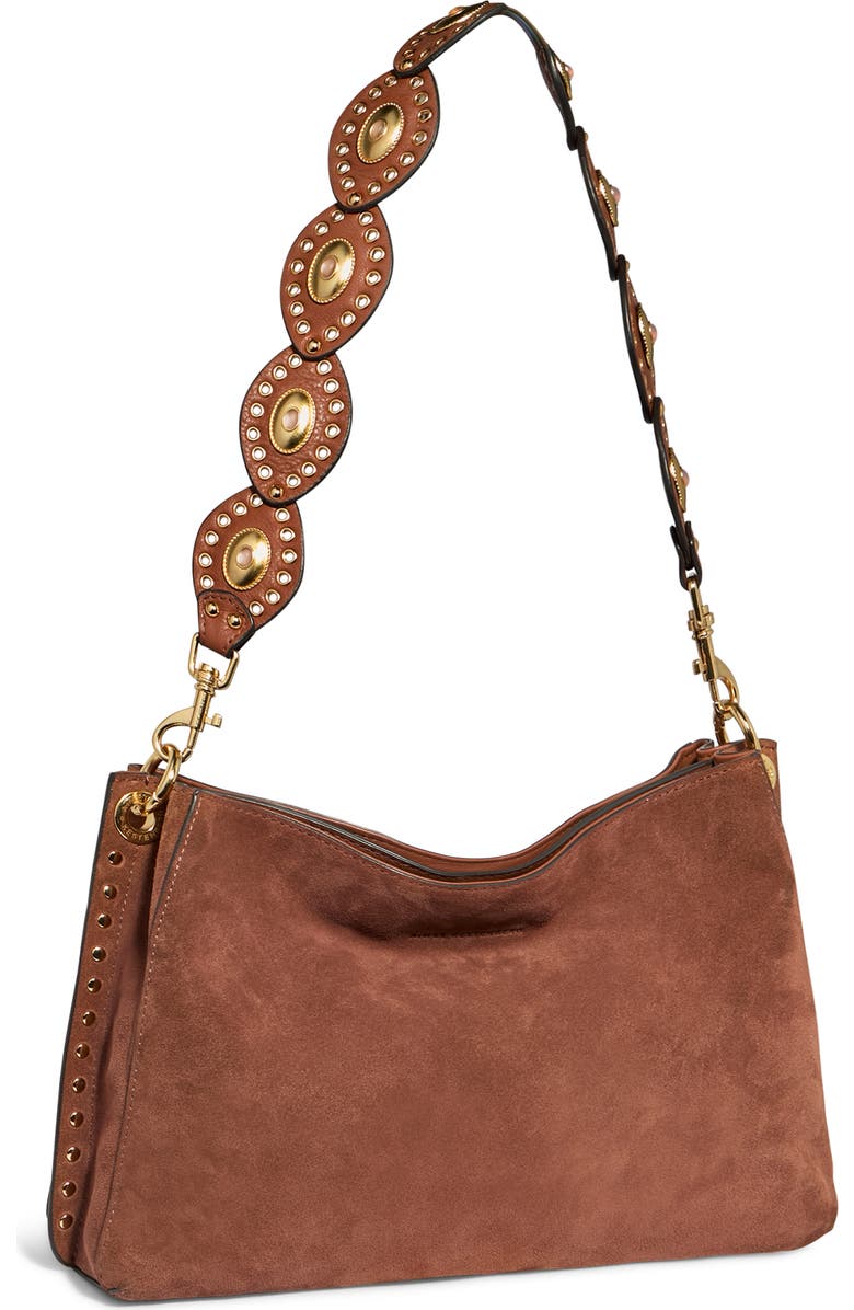AIMEE Roma Shoulder Bag, Alternate, color, Nutshell Suede