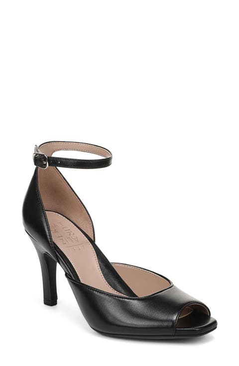 Asha Ankle Strap Peep Toe Pump (Women)