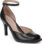 Naturalizer Asha Ankle Strap Peep Toe Pump