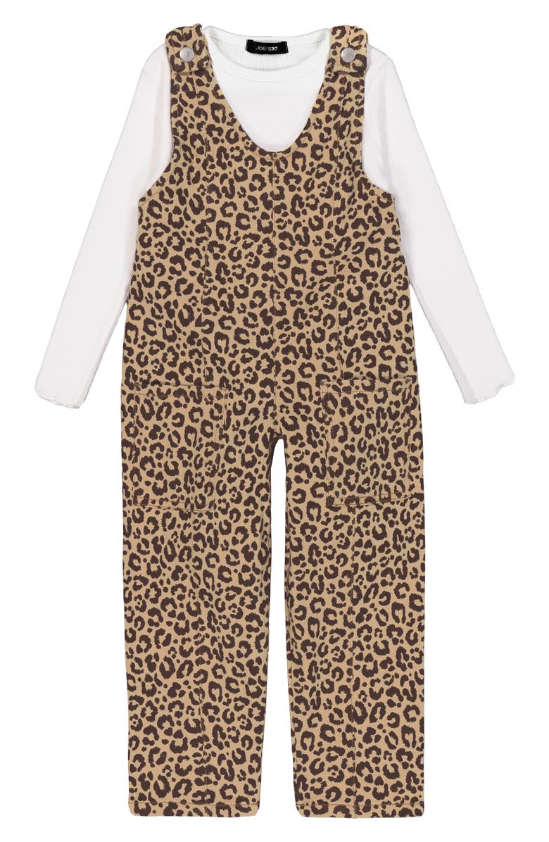 Joe's Long Sleeve Top & Overalls Set, Alternate, color, Leopard