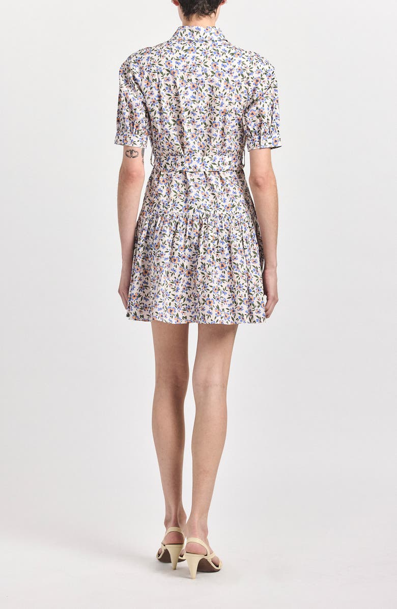 Derek Lam 10 Crosby Luma Leopard Shirtdress, Alternate, color, Blue Multi