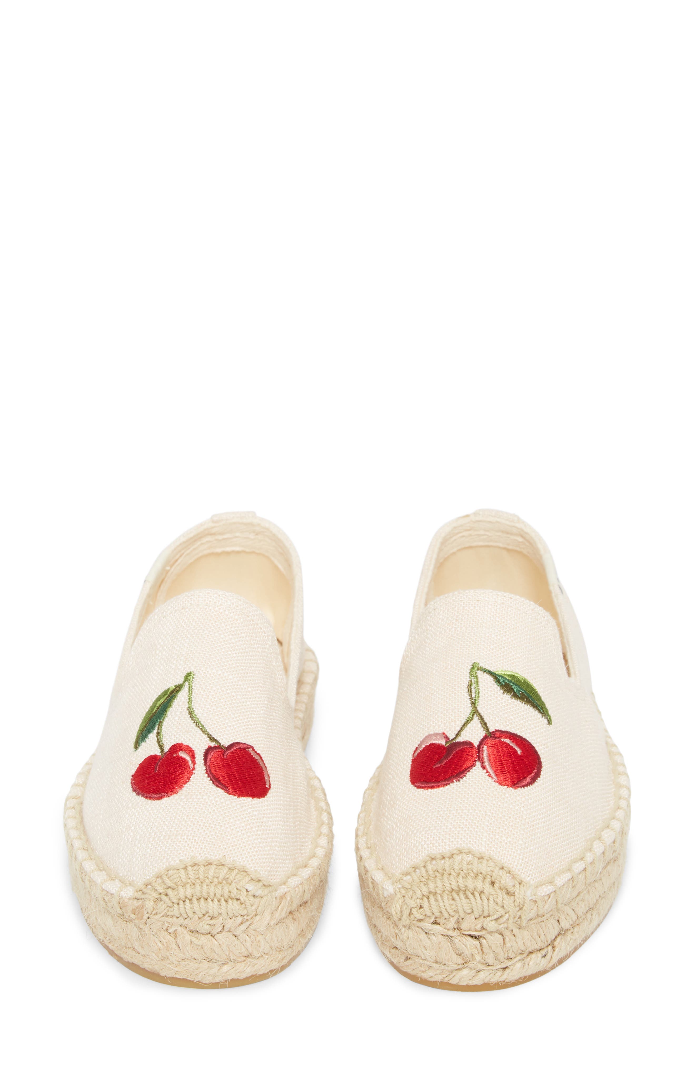 Cherries Embroidered Espadrille, Alternate, color, BLUSH