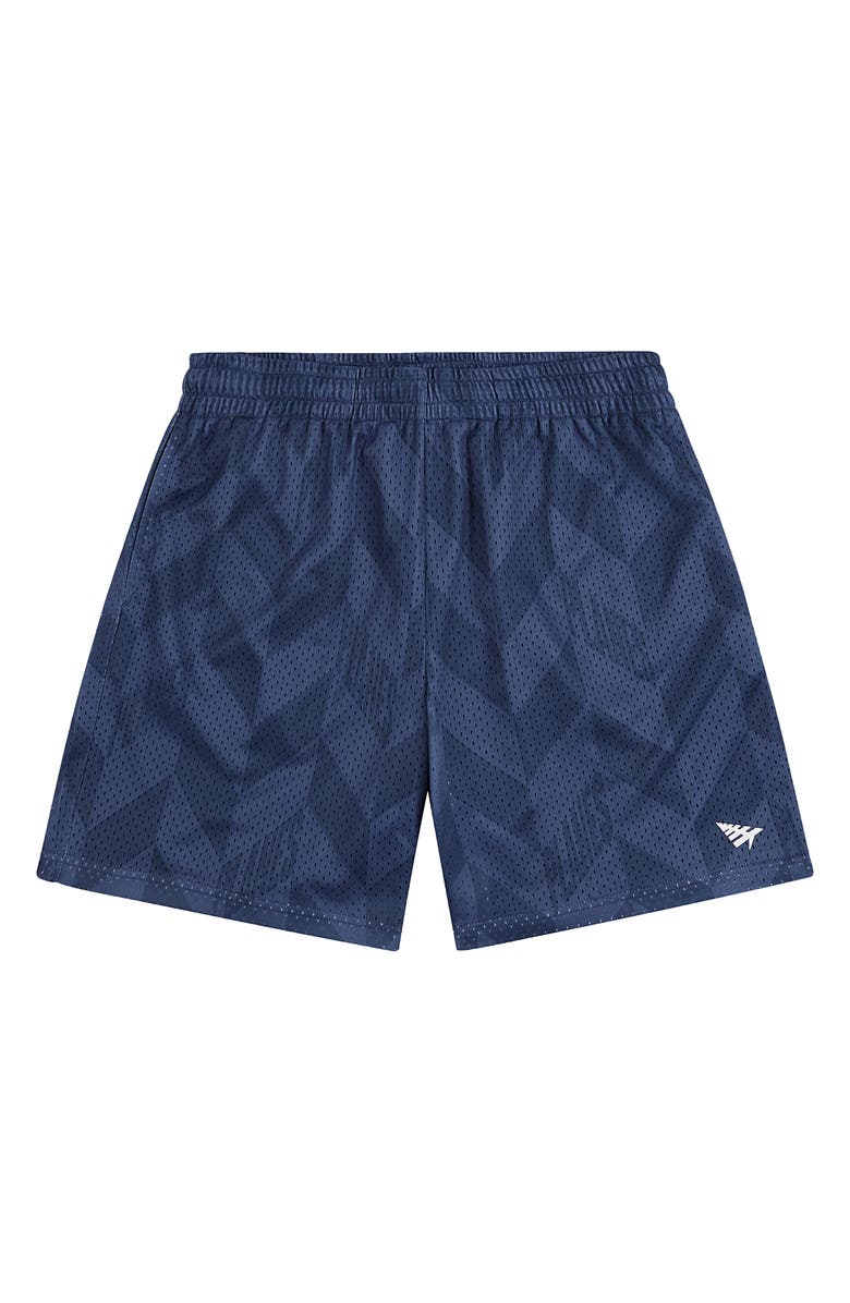 PAPER PLANES Chevron Mesh Drawstring Shorts, Main, color, Navy