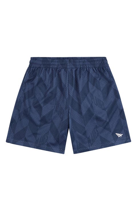 Chevron Mesh Drawstring Shorts