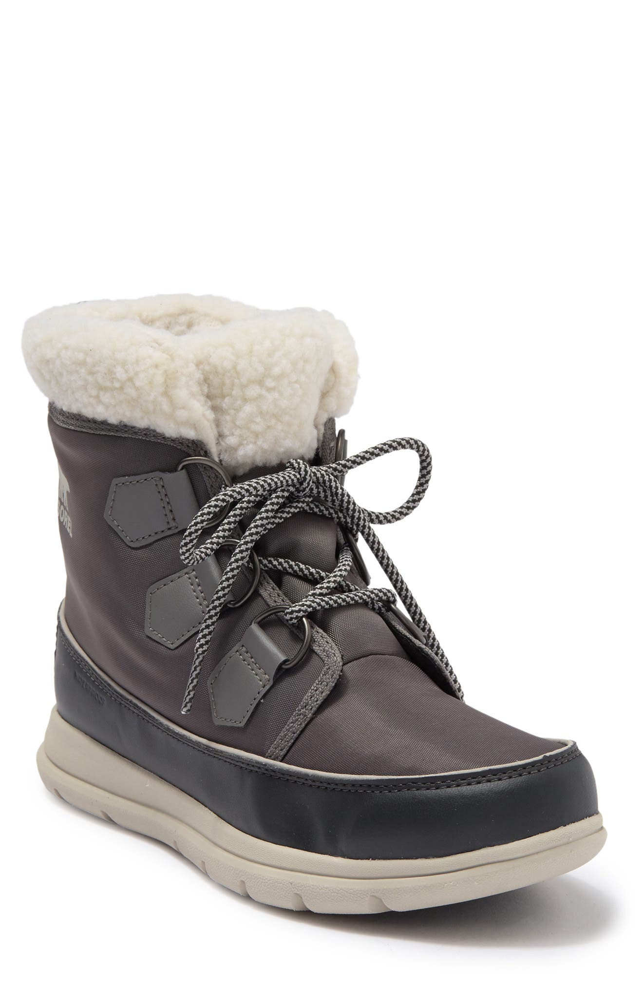 SOREL Explorer Carnival Waterproof Boot with Faux Fur Collar, Main, color, 