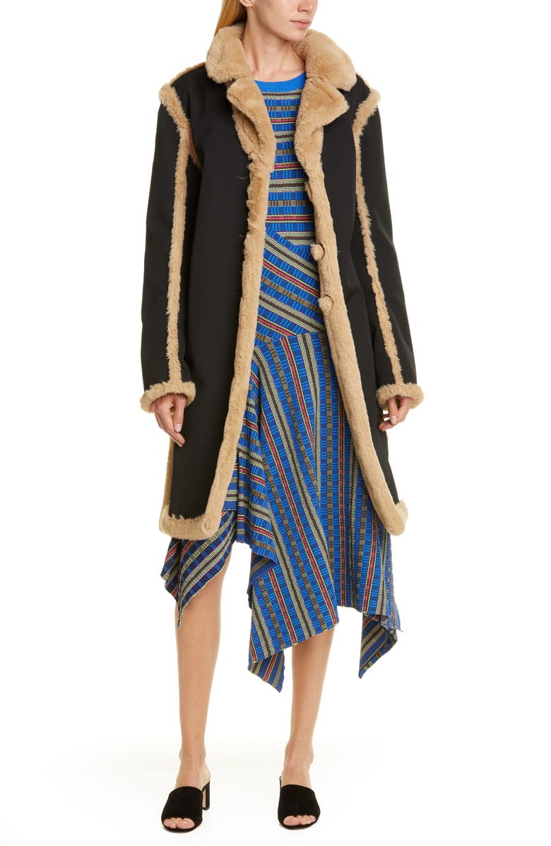 Opening Ceremony Reversible Faux Fur Coat, Main, color, 