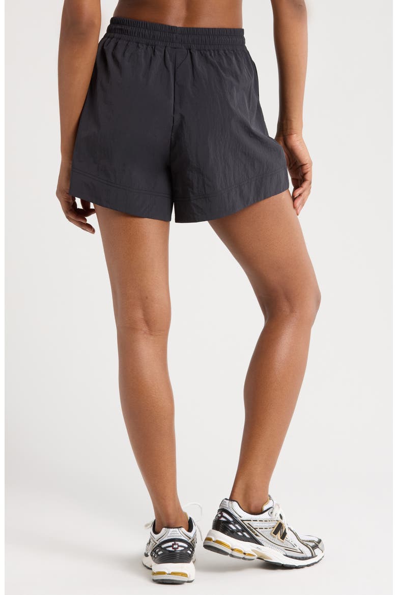 Road Trip Crinkle Nylon Shorts, Alternate, color, BLACK