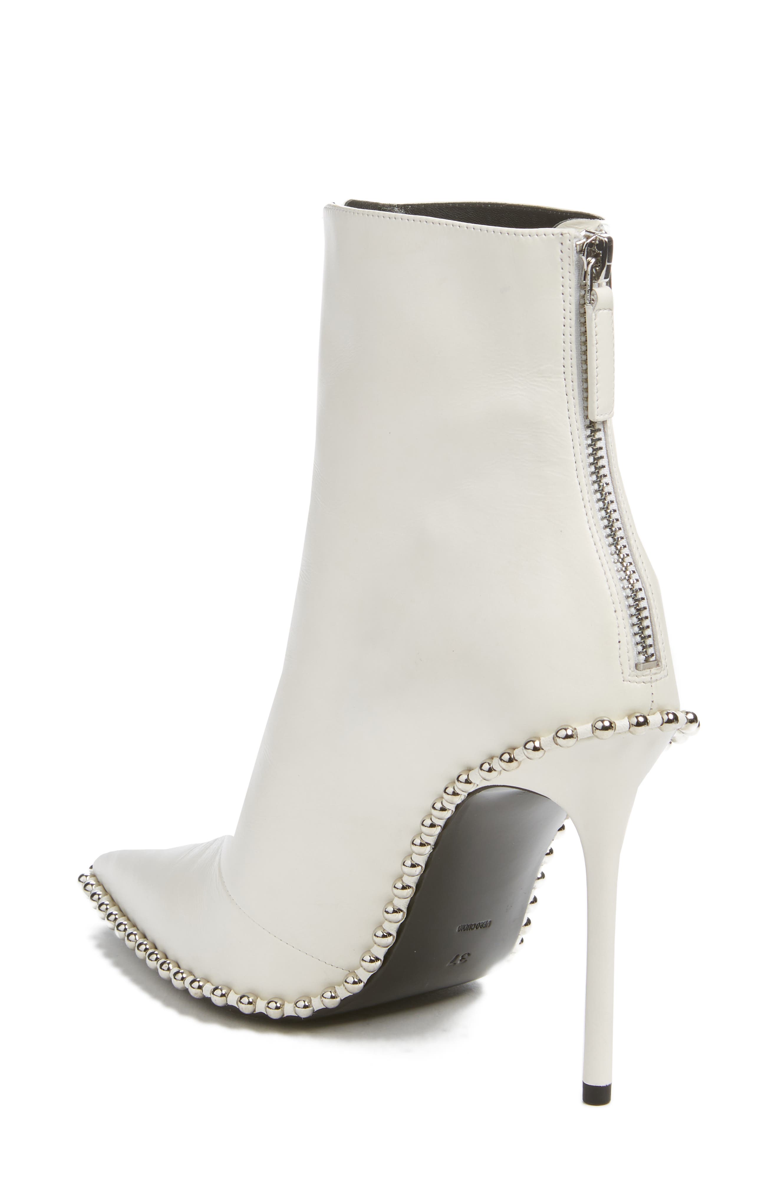 Eri Zipper Bootie, Alternate, color, WHITE LEATHER