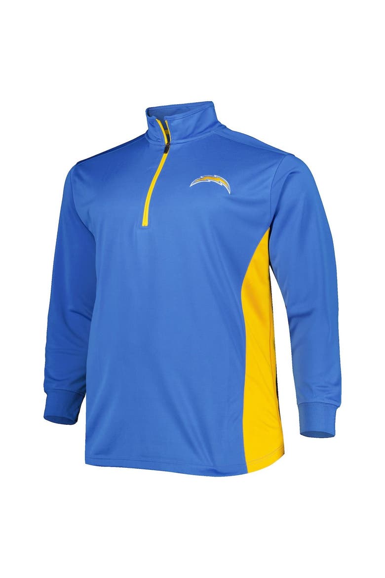 Men's Powder Blue Los Angeles Chargers Big & Tall Quarter-Zip Top, Alternate, color, Powder Blue