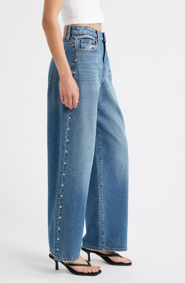 HIDDEN JEANS Side Stud Baggy Jeans, Alternate, color, Dk.wash
