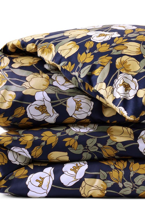 Lands' End 400 Thread Count Premium Supima Cotton No Iron Sateen Duvet Bed Cover In Blue