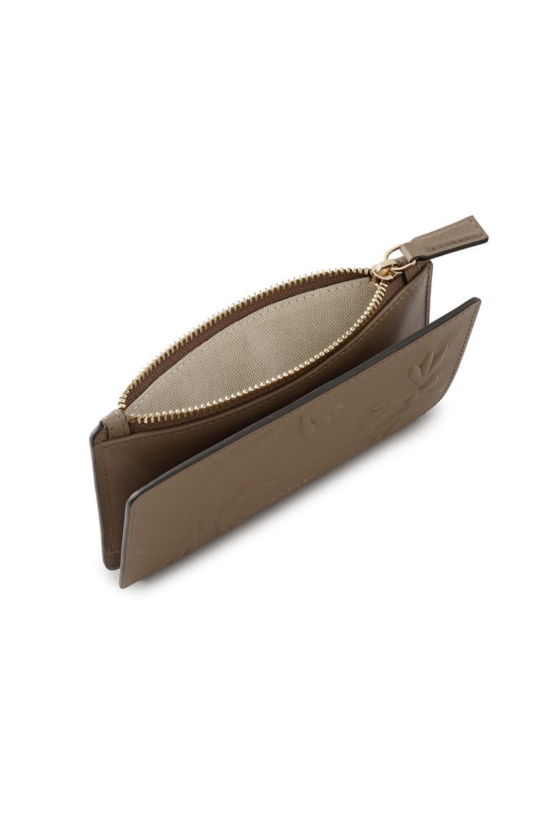 Coin Street - Debossed Medium Ziptop Wallet, Alternate, color, Coffee