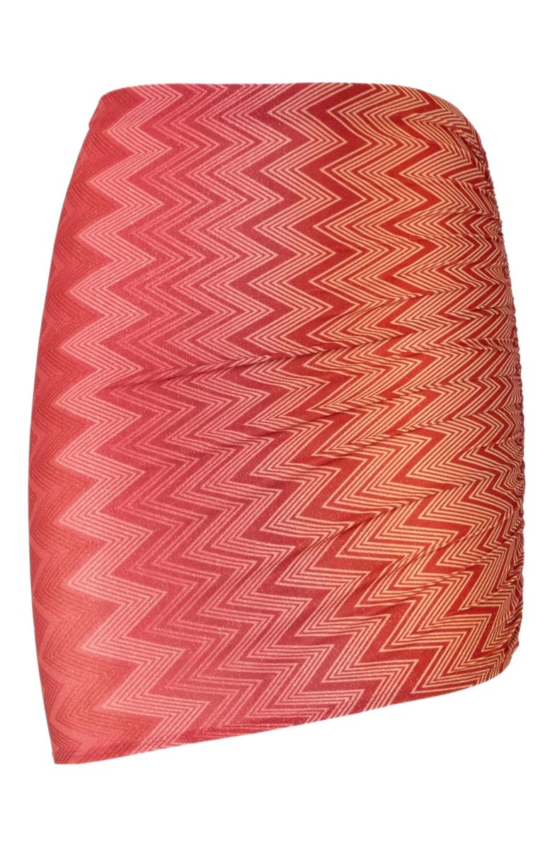 Missoni Minskirt Cover-up In Stretch Nylon Zig Zag Lamé, Alternate, color, Red