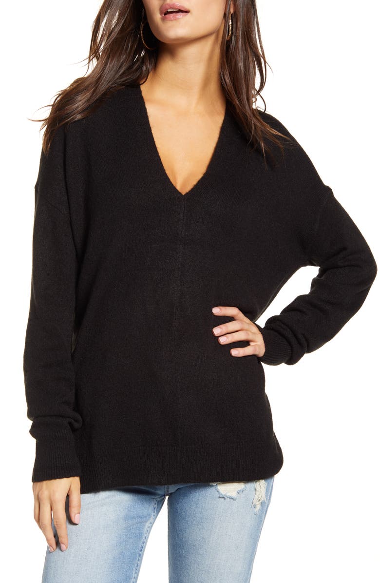 Leith Cozy V-Neck Sweater, Main, color, 