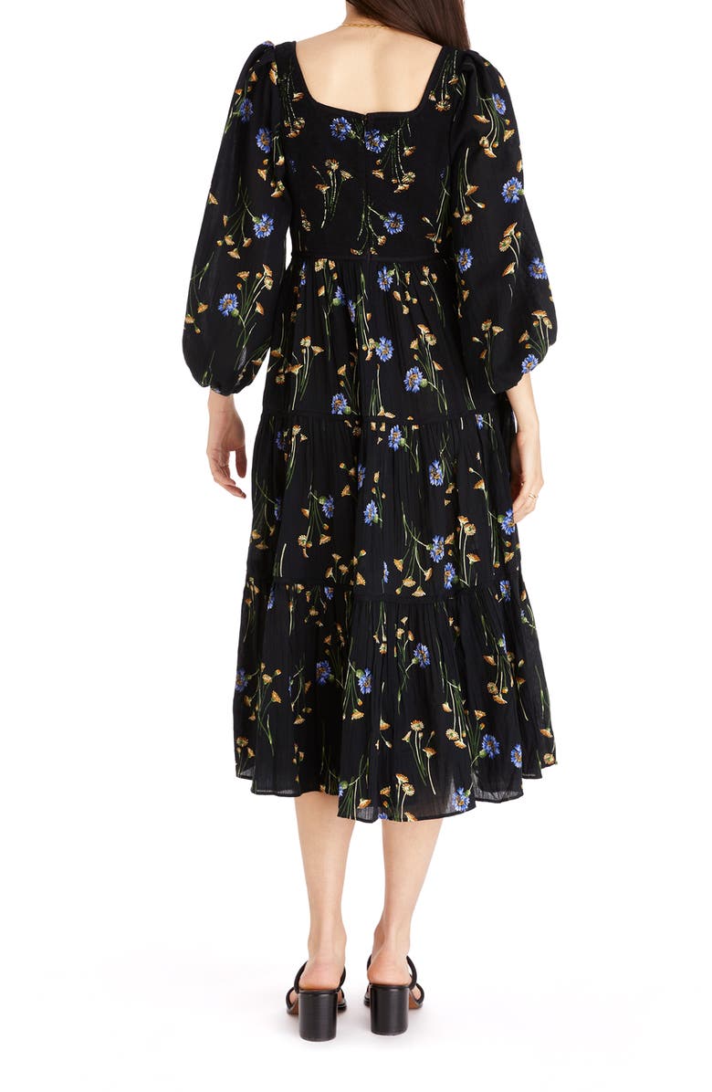 Madewell Xiomara Floral Print Long Sleeve Cotton Dress, Alternate, color,