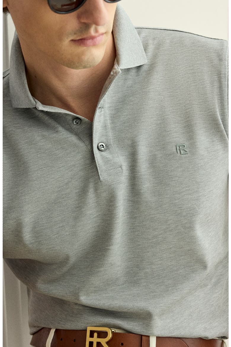 Embroidered Logo Cotton Piqué Polo, Alternate, color, GREY