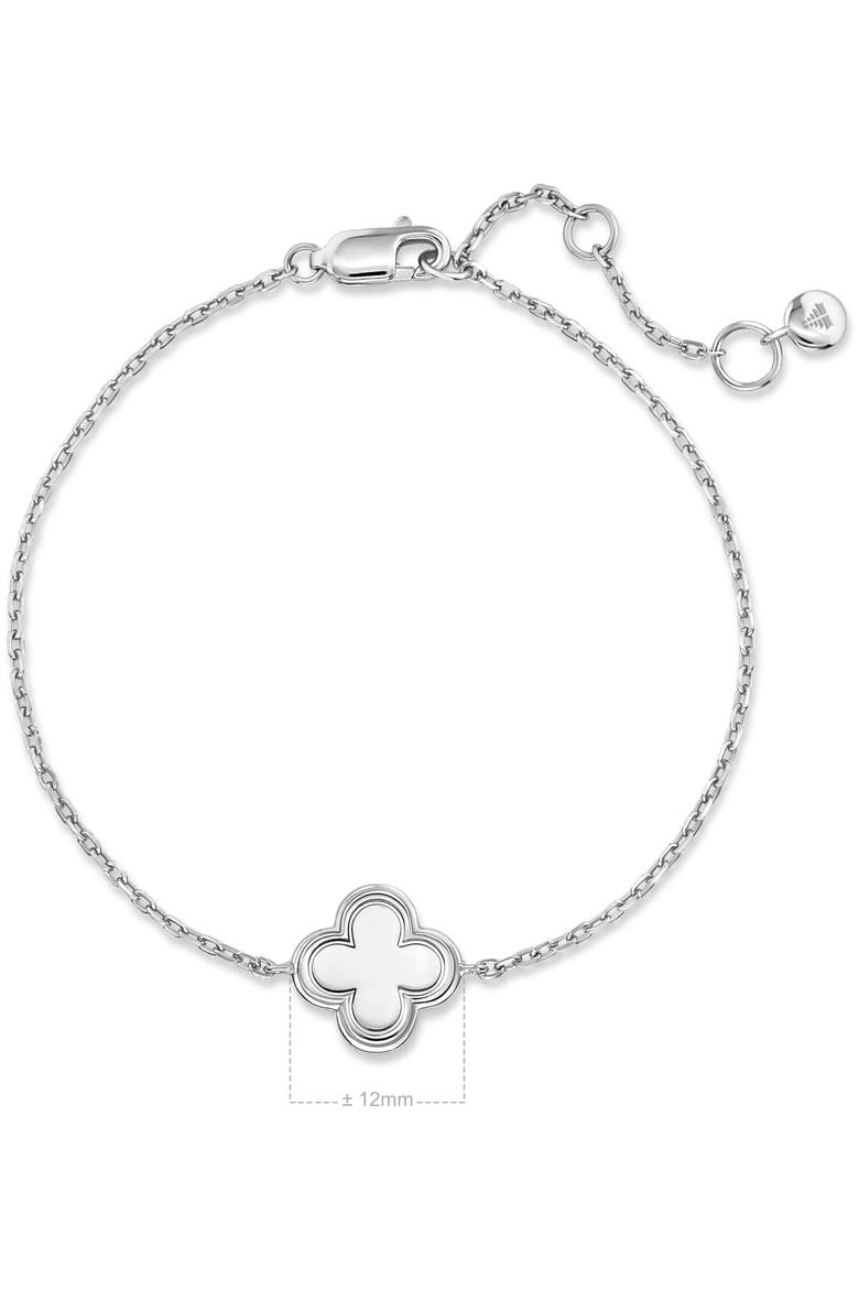 Clover Chain Bracelet in Rhodium Plated Sterling Silver, Alternate, color, Silver