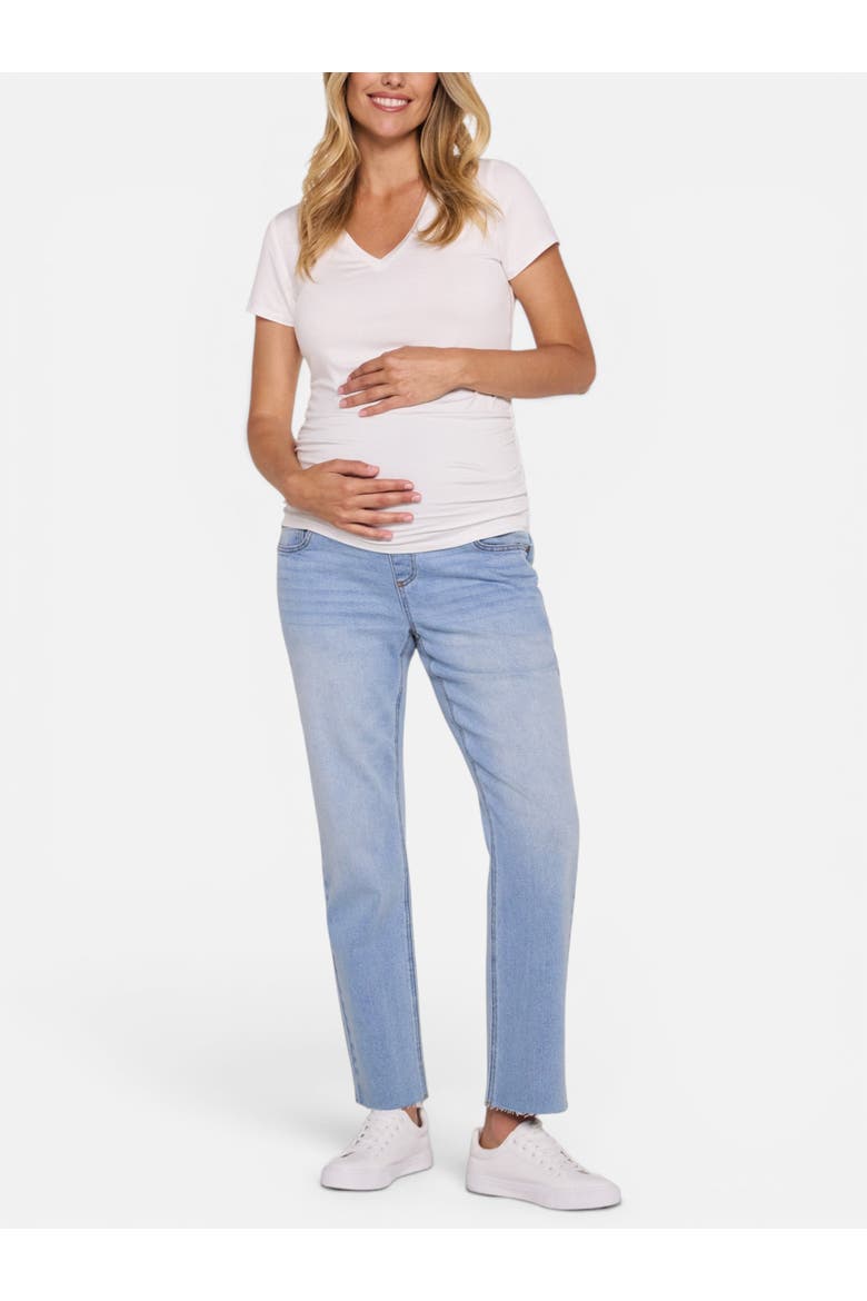 Secret Fit Over the Belly Slim Straight Leg Jeans, Alternate, color, Light Wash