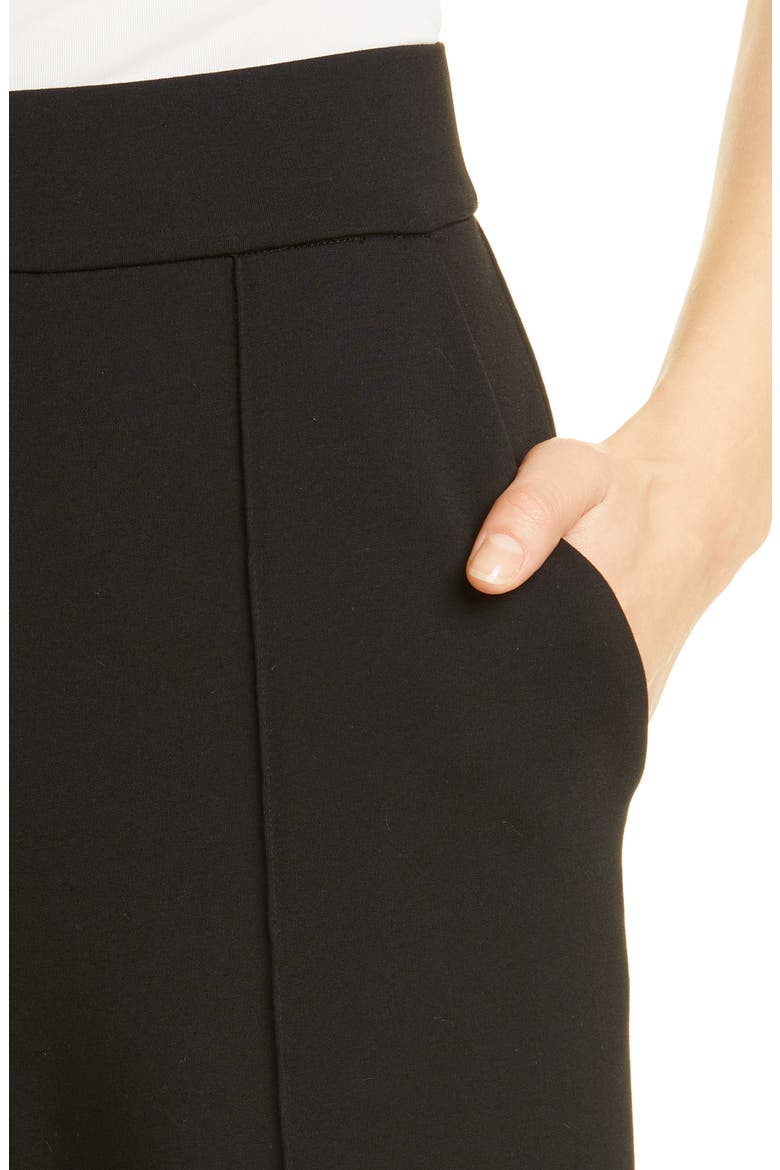 Piana Pintuck Pleat Pull-On Pants, Alternate, color, BLACK