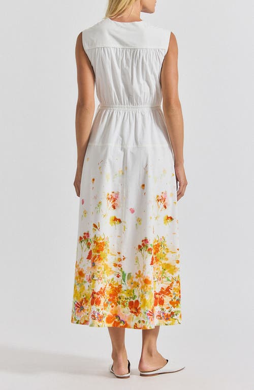 Derek Lam 10 Crosby Nara Border Print Cotton Maxi Dress