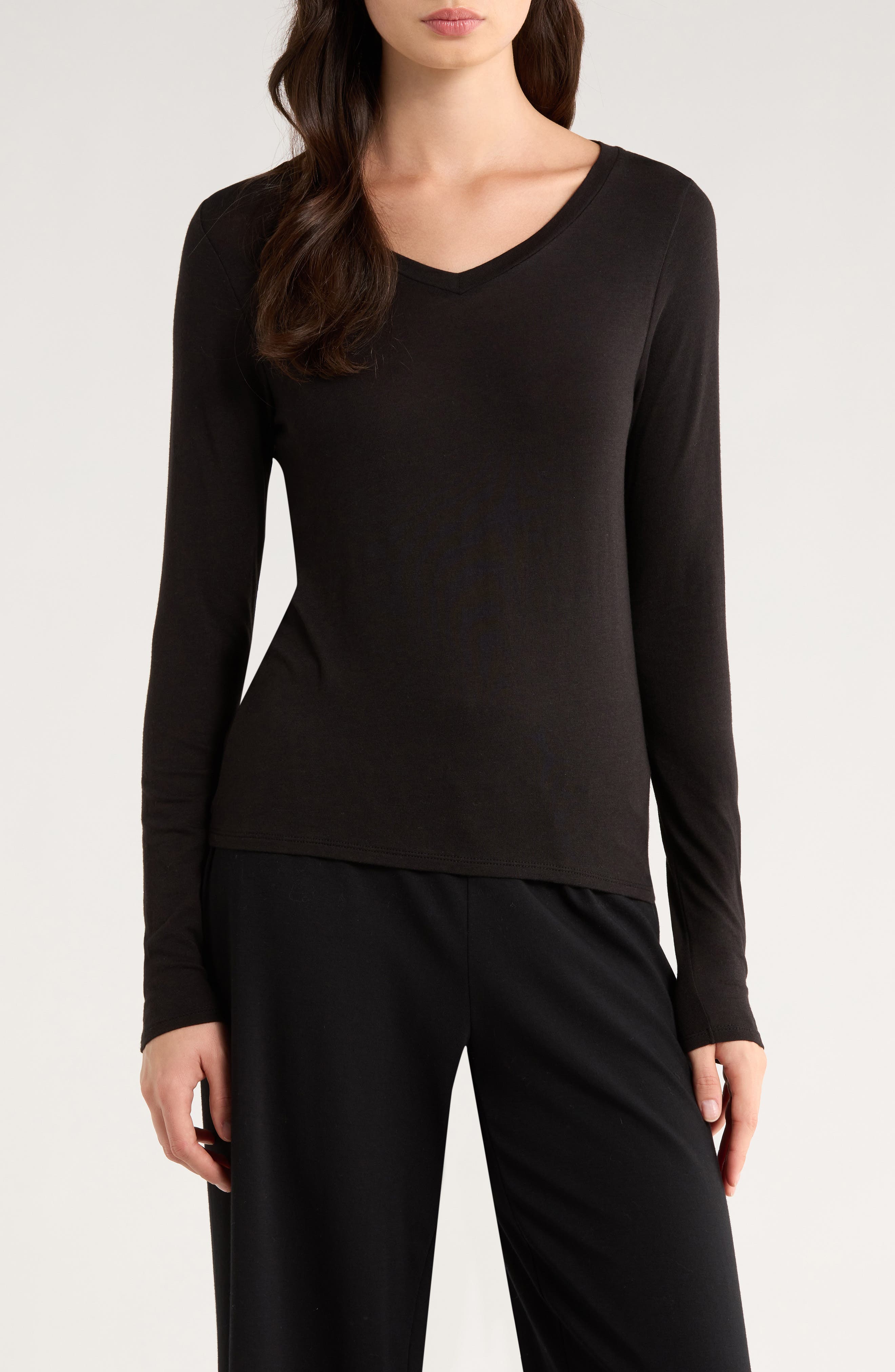 Eileen Fisher V-Neck Long Sleeve T-Shirt