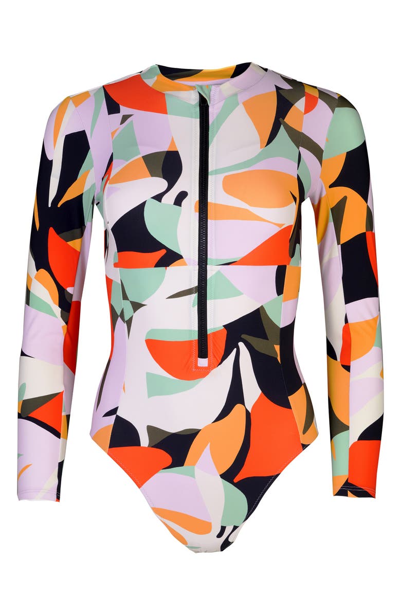 Sweaty Betty Tidal Long Sleeve One-Piece Swimsuit, Alternate, color,