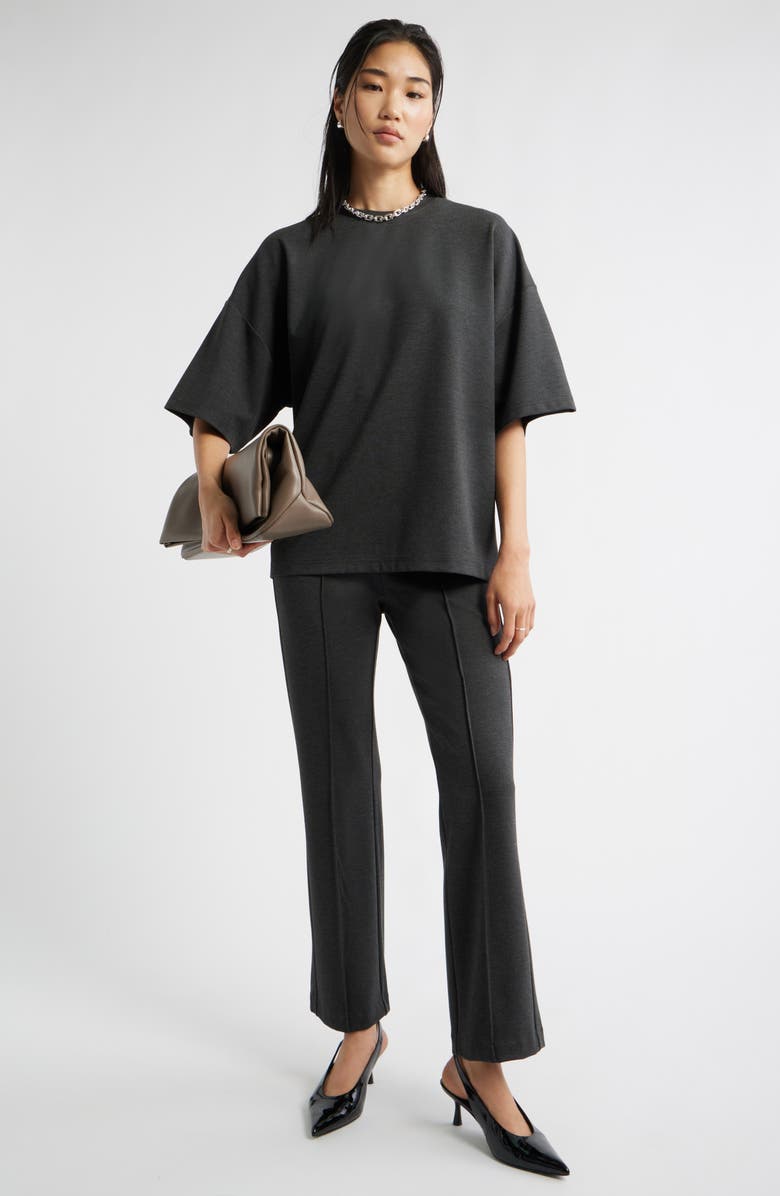 Nordstrom Ponte T-Shirt, Alternate, color, Grey Dark Heather