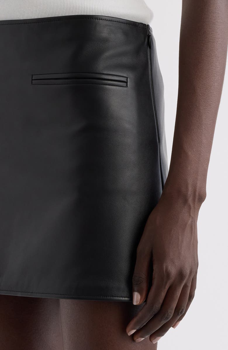 Courrèges Heritage Leather Miniskirt, Alternate, color,