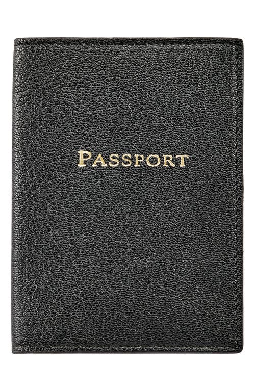 Graphic Image Leather Passport Cover In Black
