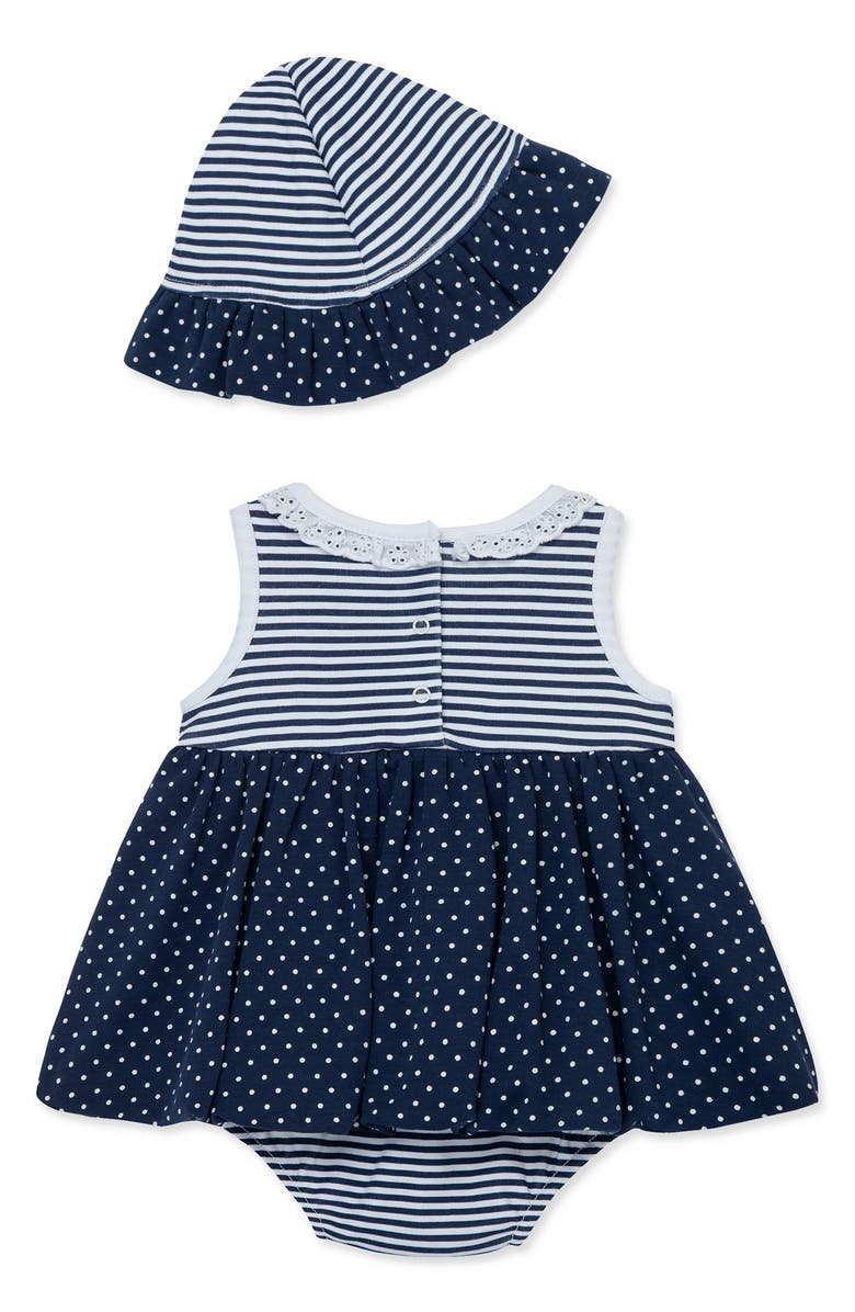 Little Me Daisies Popover Bodysuit & Hat Set, Alternate, color,