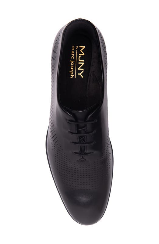 Marc Joseph New York East Road Hands-Free Slip On Technology Perforated Dress Oxfords, Alternate, color, Black Napa Leather