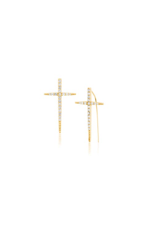 Diamond Baby Cross Spike Earring