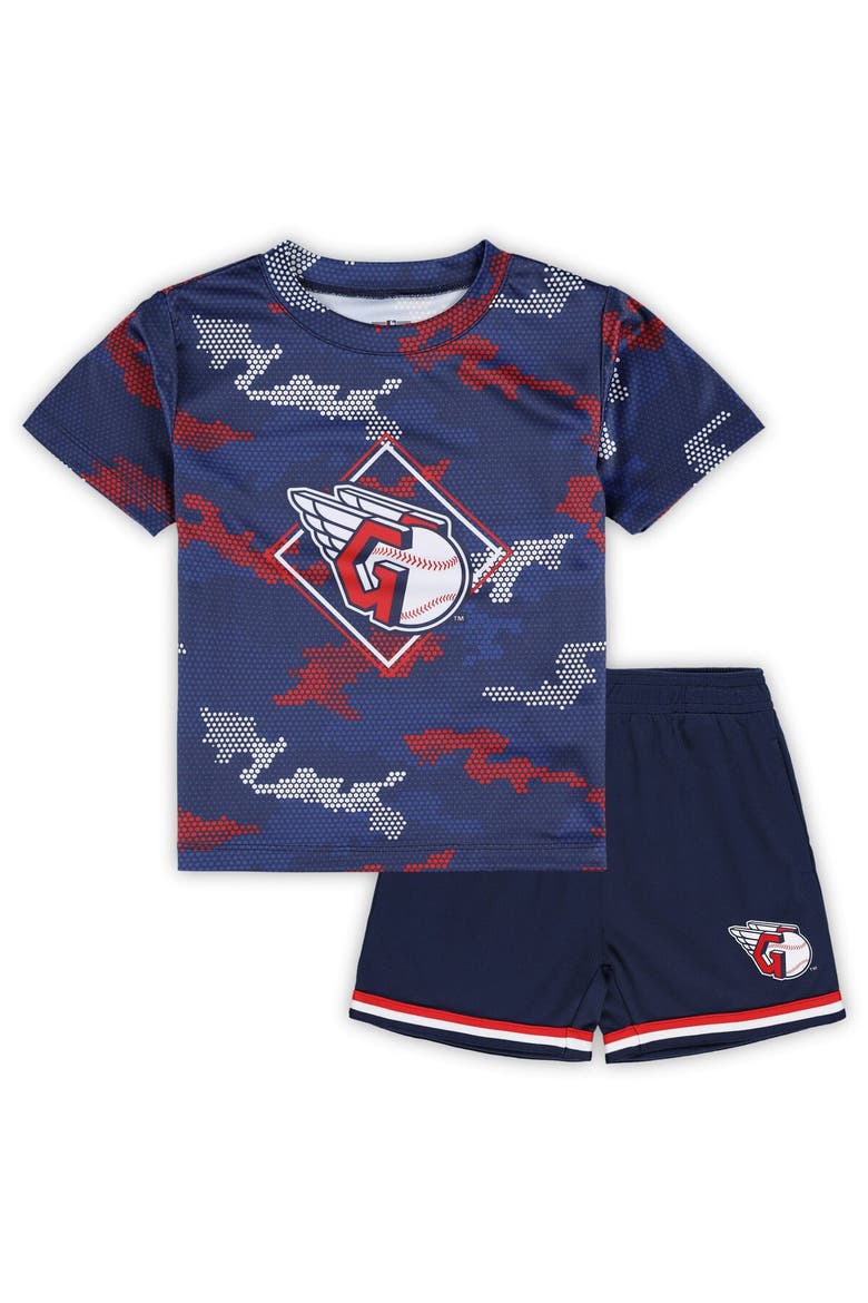 Toddler Fanatics Branded Navy Cleveland Guardians Field Ball T-Shirt & Shorts Set, Main, color, Navy