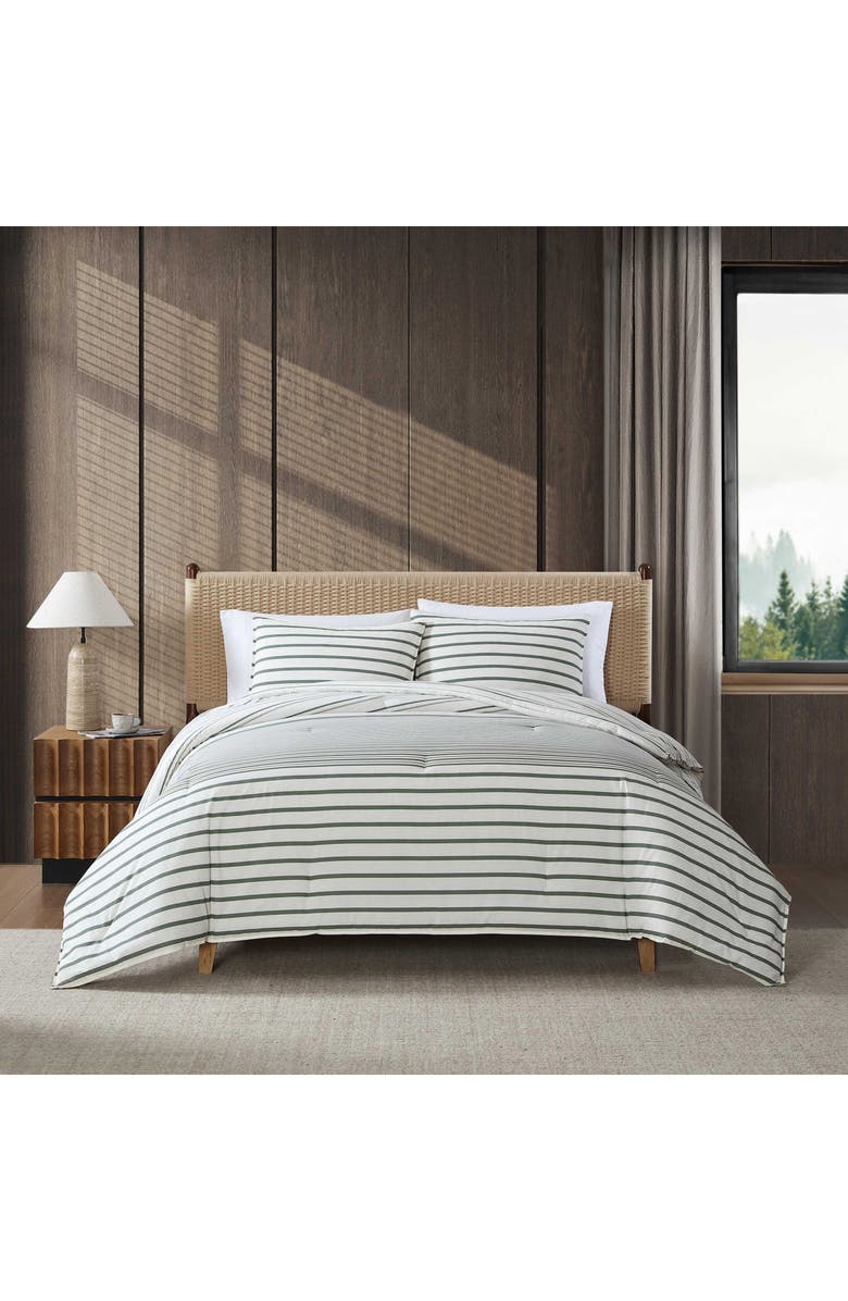 Eddie Bauer Cooper Stripe Cotton Comforter Set, Alternate, color, Green