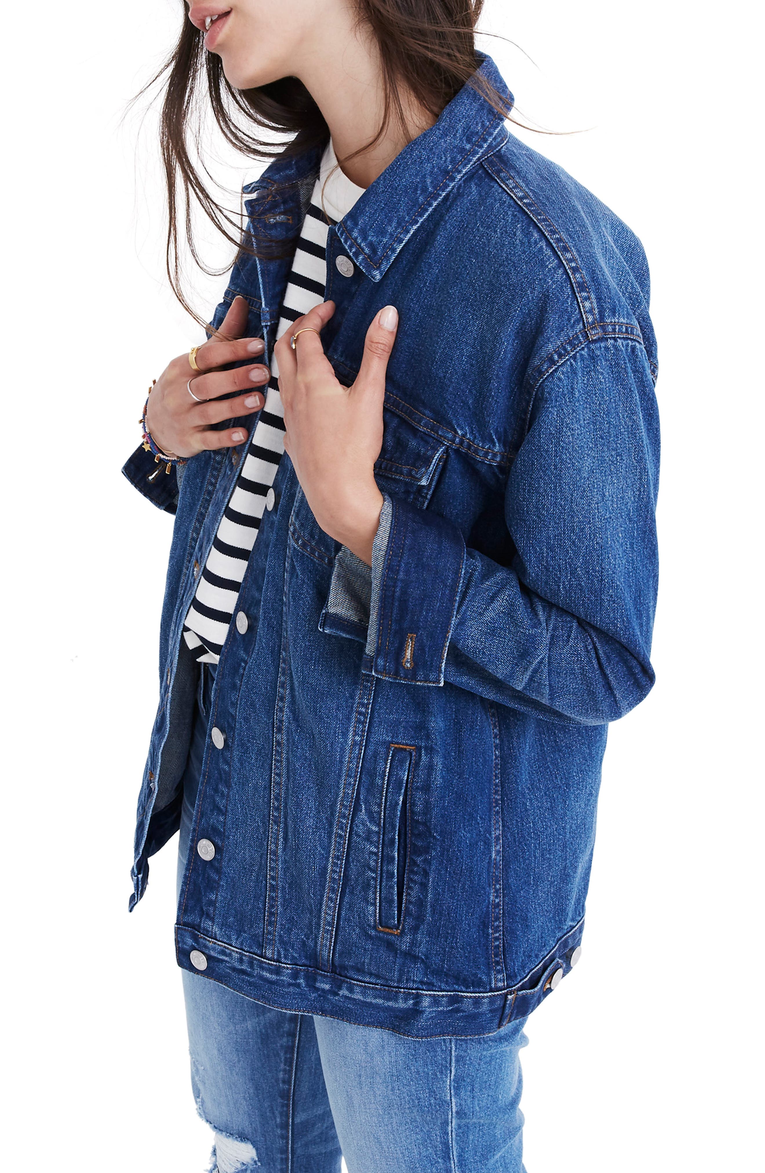 Madewell The Oversized Jean Jacket: Embroidered Edition (Women) | Nordstrom