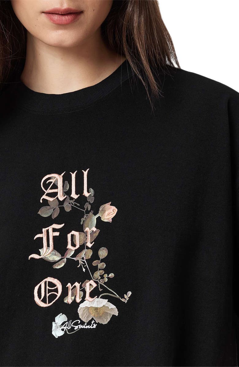 AllSaints Oneness Etta Embroidered Graphic T-Shirt, Alternate, color, Black