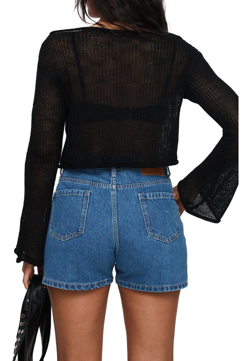 Saldana Denim Shorts, Alternate, color, MID BLUE DENIM